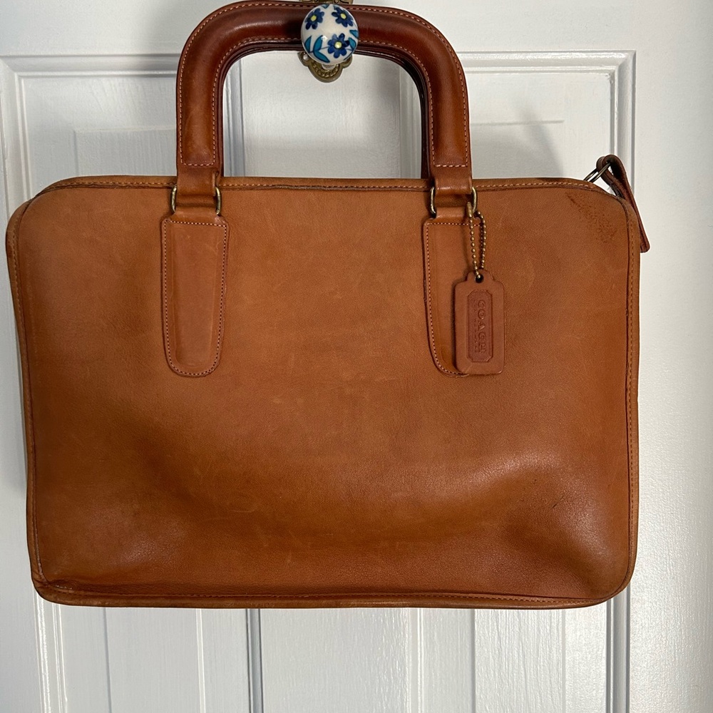 Coach vintage mini briefcase British tan
